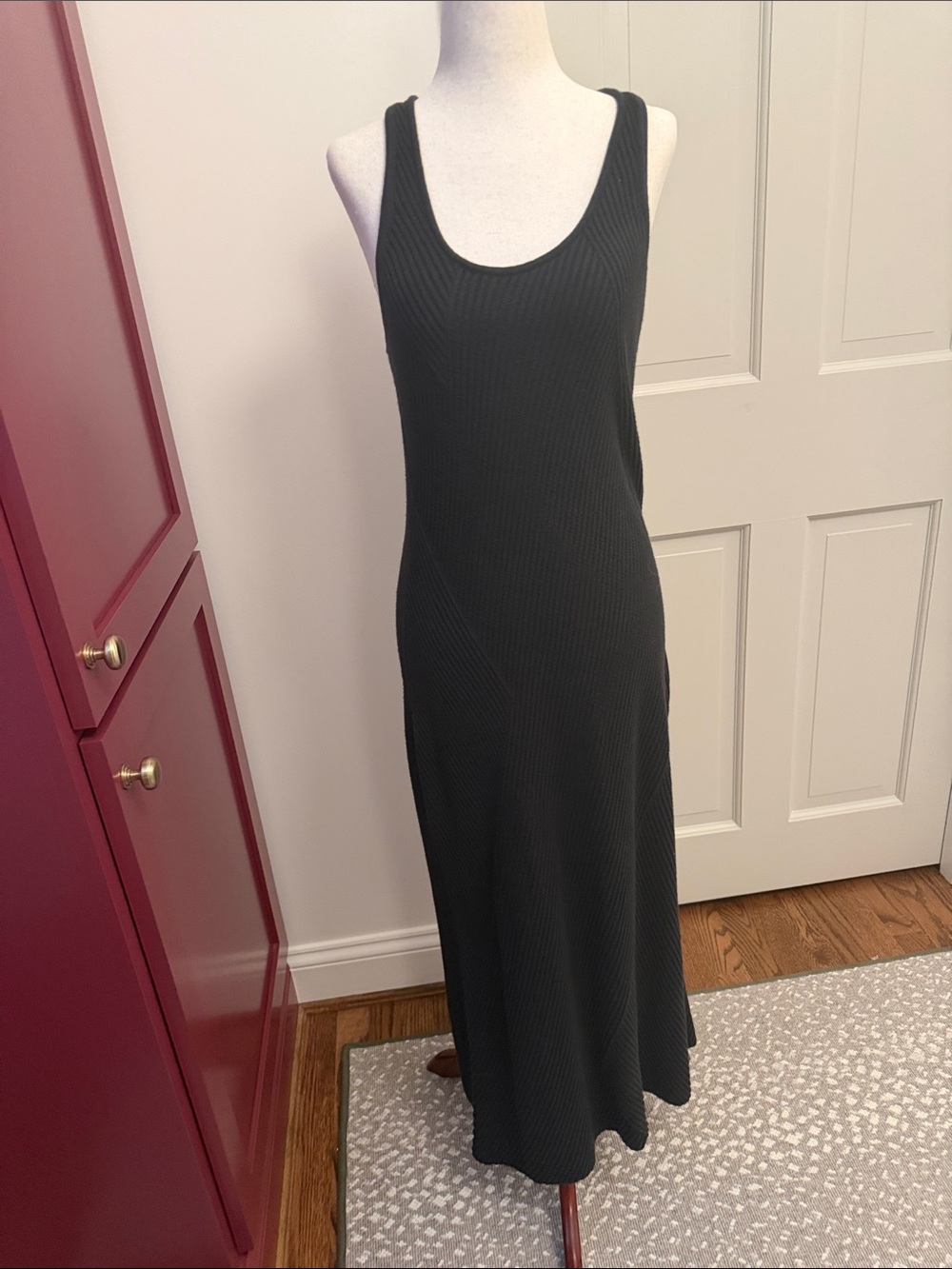 Billy Reid Black Ribbed Tank Maxi Dress